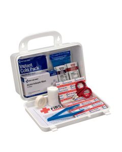 FIRST AID KIT FIRSTAR WHITE METAL BOX WITH LOCK BLUE HANDLE