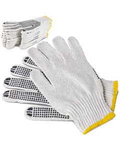 HAND GLOVES DOUBLE DOTTED TAHA SAFETY SMB-2243321 WHITE/BLACK